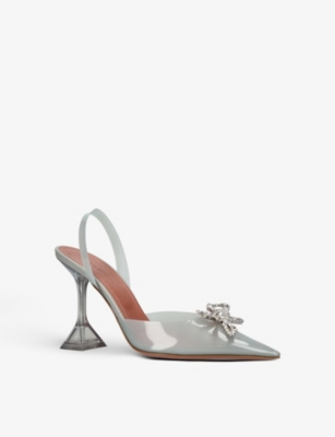 AMINA MUADDI Rosie Glass crystal-embellished sling-back PVC courts