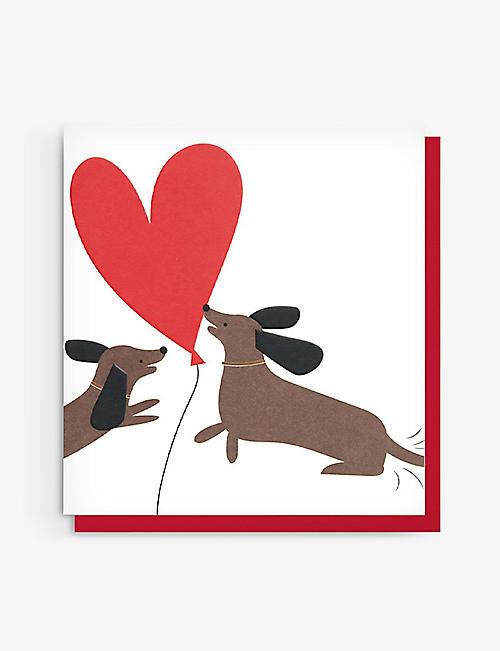 CAROLINE GARDNER: Sausage Dogs heart greeting card