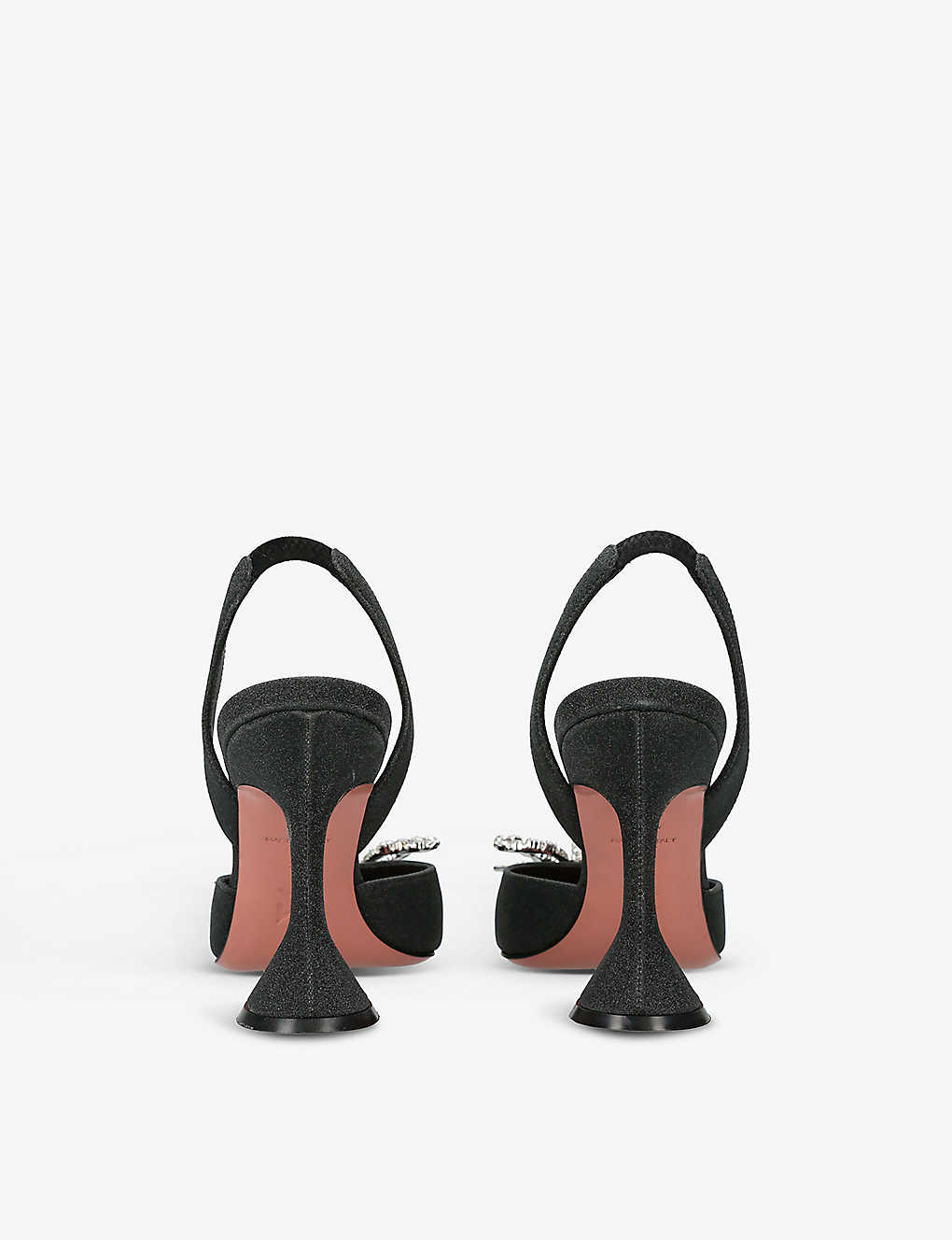 AMINA MUADDI Rosie crystal-embellished sling-back woven heeled courts