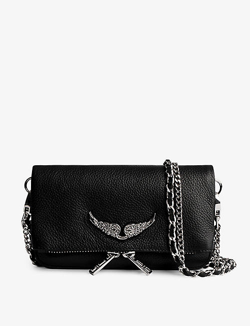 ZADIG&VOLTAIRE: Rock nano wing-embellished leather shoulder bag