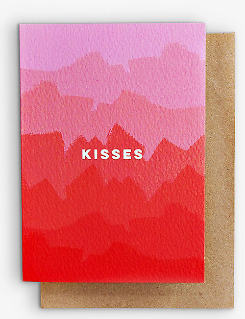 THE COMPLETIST: Kisses ombre greetings card 15cm x 10.5cm