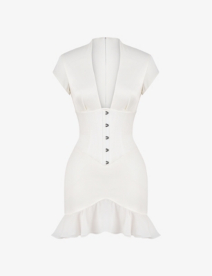 House Of Cb Womens Ivory Tianna Corset Dress In Ivory