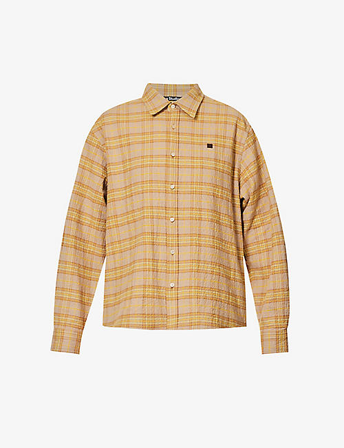 ACNE STUDIOS: Farlie checked relaxed-fit stretch-cotton shirt