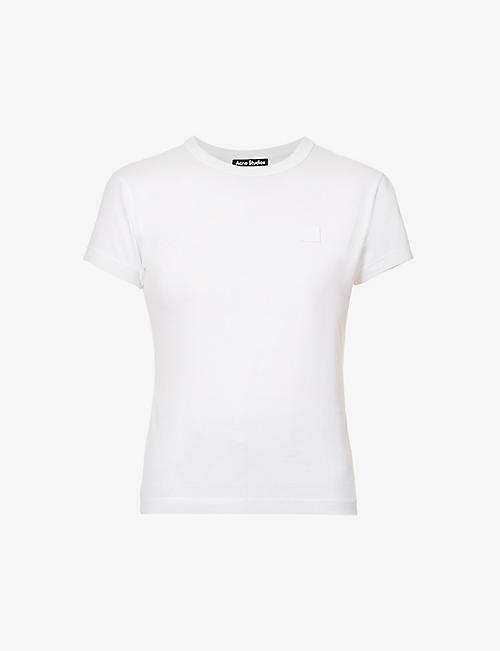 ACNE STUDIOS: Emmbar Face-appliqué cotton-jersey T-shirt
