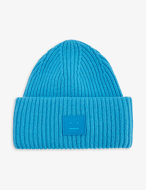 ACNE STUDIOS: Logo-patch wool beanie hat