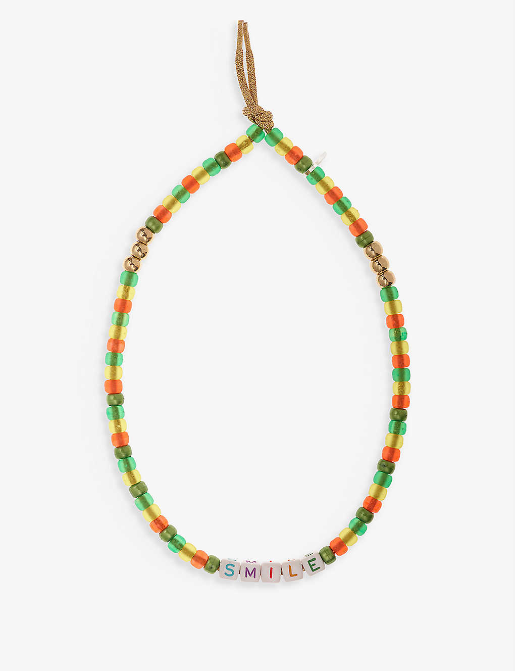 Love Beads By Lauren Rubinski Womens Orange Combo Smile Beaded Necklace
