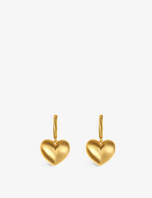 LAUREN RUBINSKI: Puff Heart 14ct yellow-gold earrings
