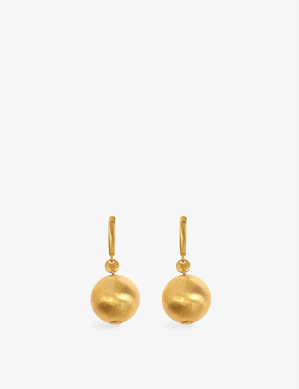 Lauren Rubinski Womens 14k Yellow Gold Brushed Ball 14ct Yellow-gold Earrings