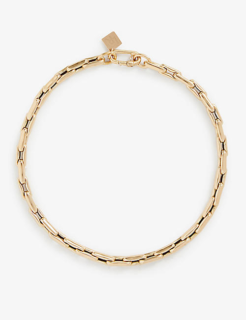 LAUREN RUBINSKI: Link extra-small 14ct yellow-gold necklace