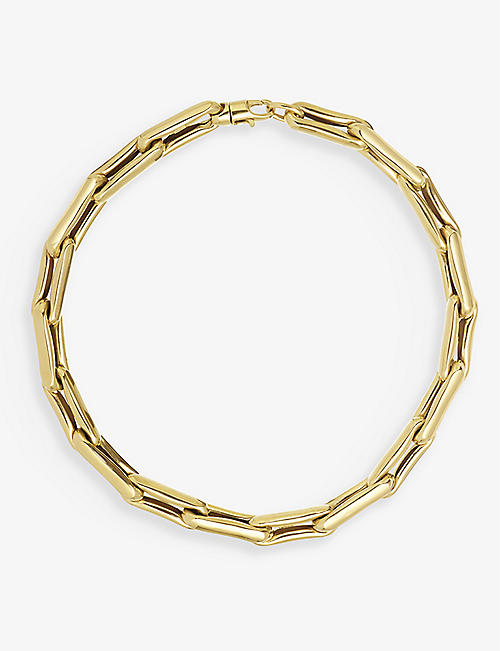 LAUREN RUBINSKI: Large Link 14ct yellow-gold necklace