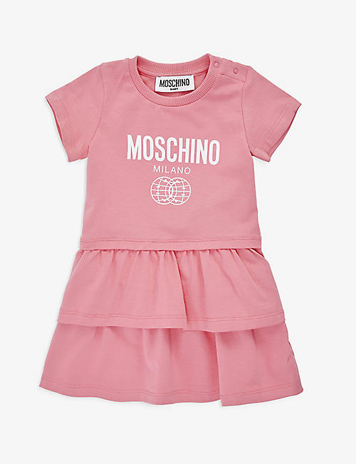 MOSCHINO: Logo-print stretch-cotton mini dress 6 months - 3 years