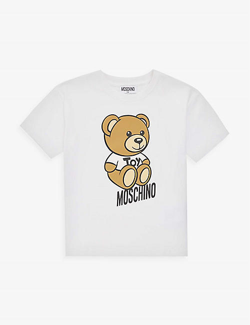 MOSCHINO: Logo-print stretch-woven T-shirt 4- 14 years