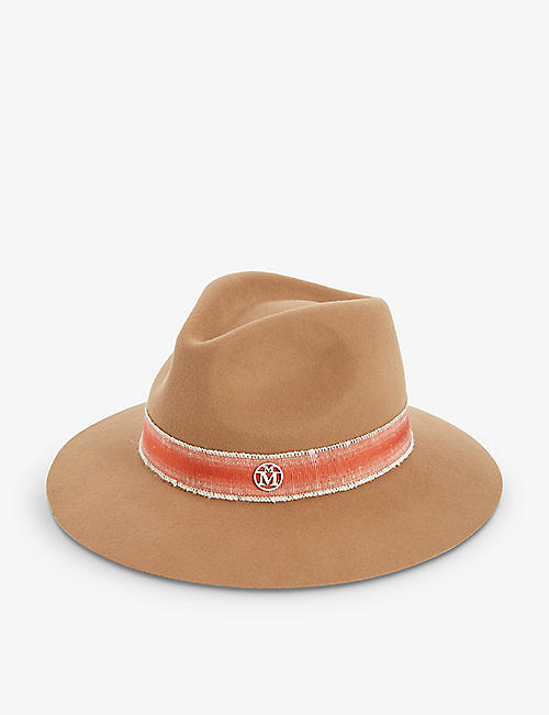 MAISON MICHEL: Rico linen-trim wool hat