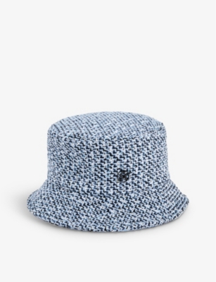 MAISON MICHEL MAISON MICHEL WOMEN'S SHINY BLUE AXEL METALLIC-TWEED WOVEN BUCKET HAT,63674010