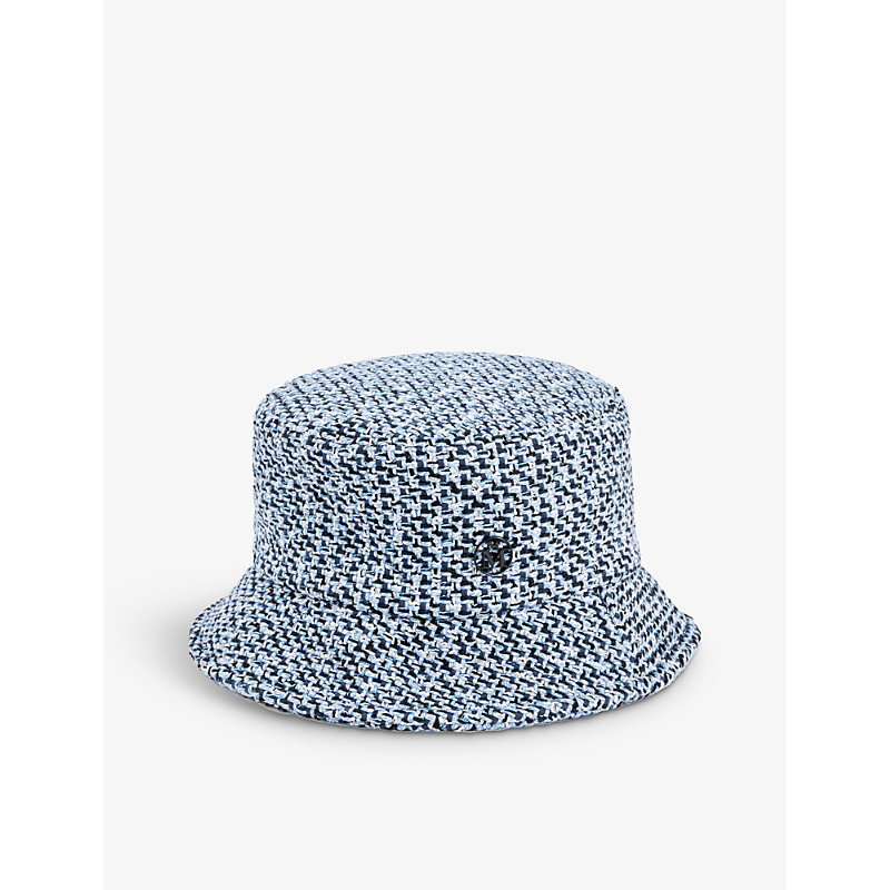 MAISON MICHEL MAISON MICHEL WOMEN'S SHINY BLUE AXEL METALLIC-TWEED WOVEN BUCKET HAT,63674010