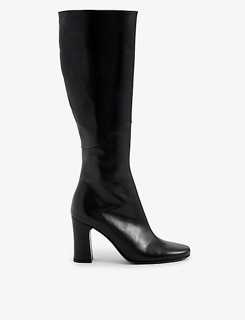MUSIER PARIS: Adelaide heeled knee-high leather boots
