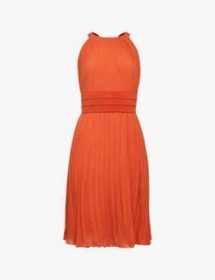 MAX MARA ELEGANTE: Golena rhinestone-embellished pleated crepe mini dress