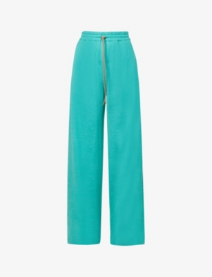 Max Mara Womens Pastel Green Eolie Wide-leg Mid-rise Cotton-linen Blend Trousers