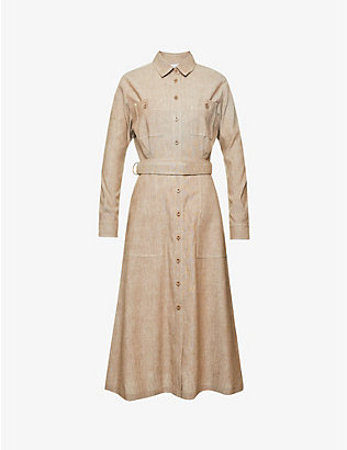 MAX MARA: Bartolo linen and cotton midi dress