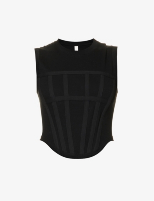 Dion Lee Panelled Corset Top In Black
