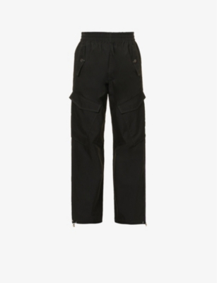 Dion Lee Womens Black Latch Contrast-stitch Wide-leg Mid-rise Cotton-blend Trousers