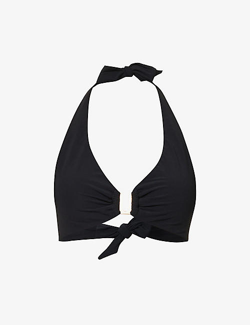 JETS BY JESSIKA ALLEN: U-ring halter neck stretch-woven bikini top