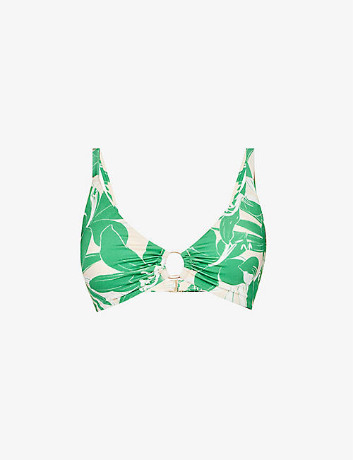 JETS BY JESSIKA ALLEN: Floreale stretch-woven bikini top