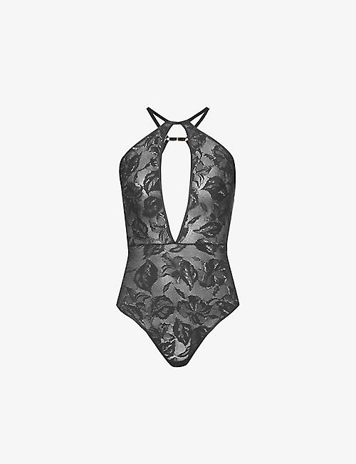 AUBADE: Twist & Love floral-embroidered stretch-lace body