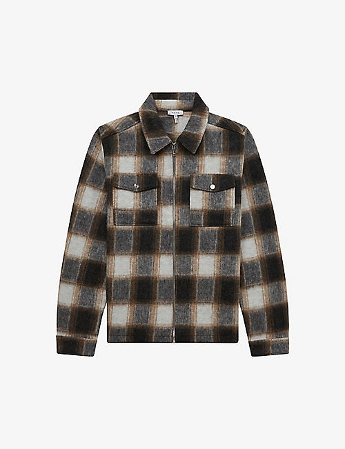 REISS: Angelo checked woven jacket