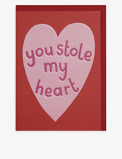 RASPBERRY BLOSSOM: You Stole My Heart greeting card