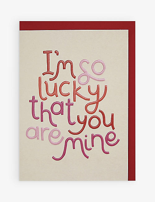 RASPBERRY BLOSSOM: I'm So Lucky That You Are Mine greeting card