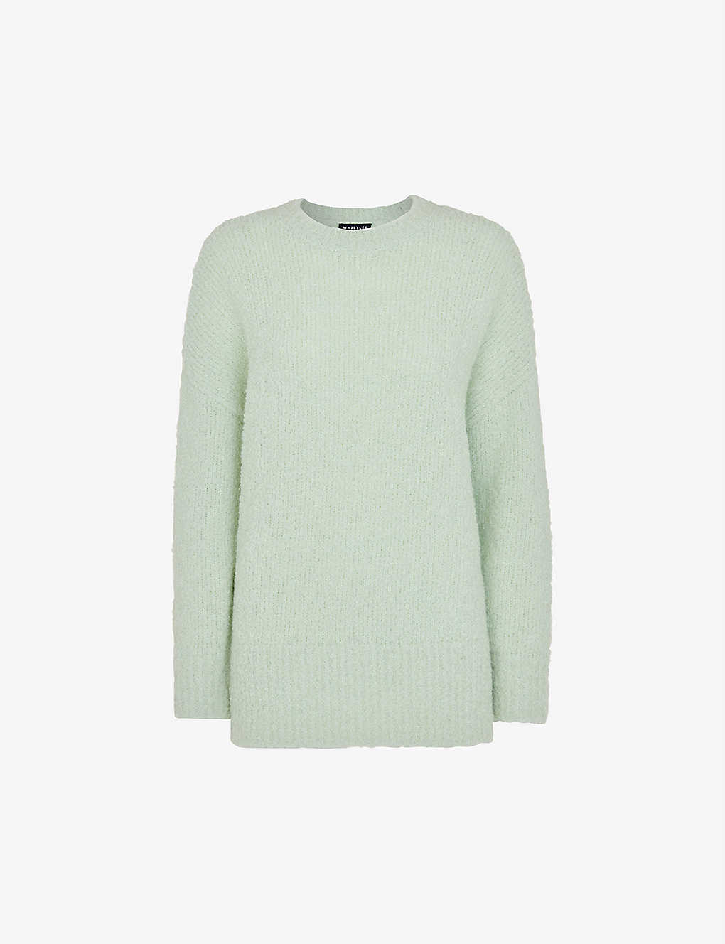 Whistles Womens Relaxed-fit Knitted Boucle Jumper In Light Green