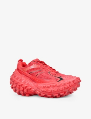 BALENCIAGA Defender tire-sole mesh and shell low-top leather trainers