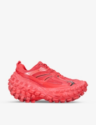 BALENCIAGA Defender tire-sole mesh and shell low-top leather trainers