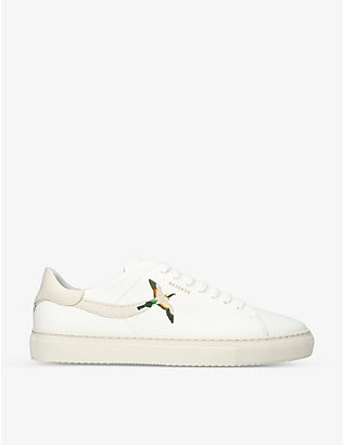 AXEL ARIGATO: Clean 90 bird-embroidered leather low-top trainers