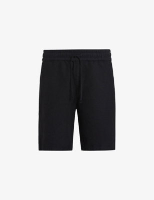 Allsaints Hanbury Drawstring-waist Cotton And Linen-blend In Jet Black