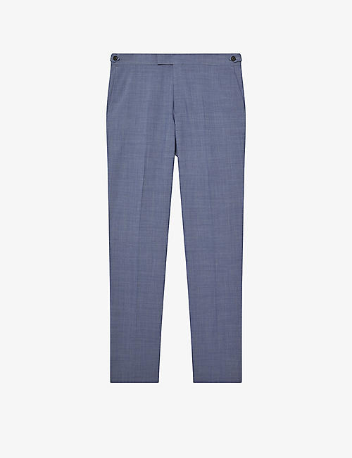 REISS: Wish slim-fit mid-rise stretch wool-blend trousers