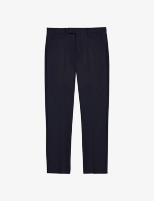 Reiss Mens Navy Eastbury Slim-fit Straight-leg Stretch-cotton Chinos