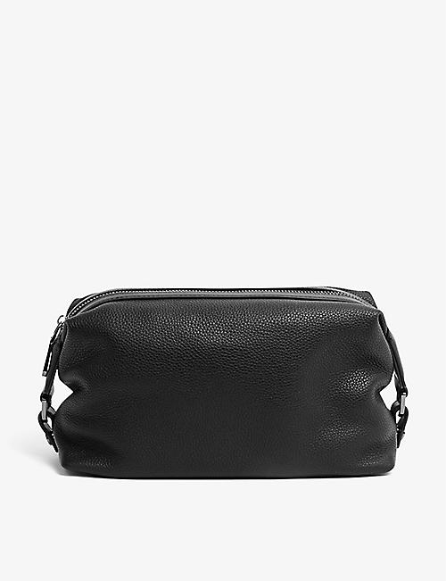 REISS: Cole textured leather wash bag