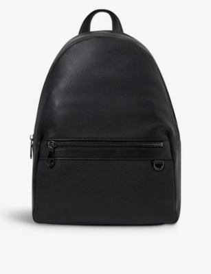 REISS REISS MEN'S BLACK DREW LEATHER BACKPACK,63709378