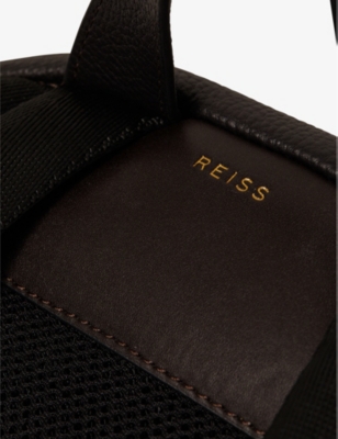 Shop Reiss Men's Dark Brown Drew Leather Backpack