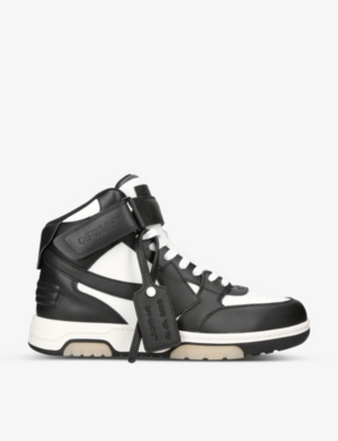 OFF-WHITE C/O VIRGIL ABLOH: Out of Office leather mid-top trainers