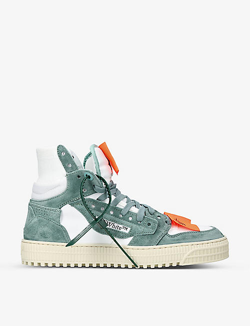 OFF-WHITE C/O VIRGIL ABLOH: Off-Court 3.0 suede and canvas high-top trainers