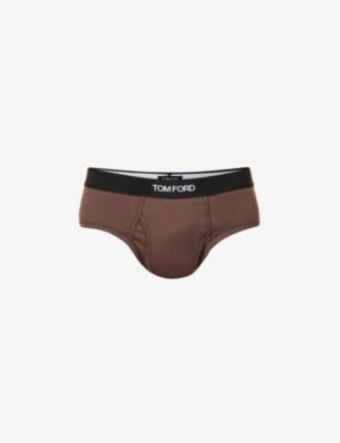 TOM FORD TOM FORD MENS NUDE 8 CONTRAST LOGO WAISTBAND STRETCH-COTTON BRIEFS,63712552