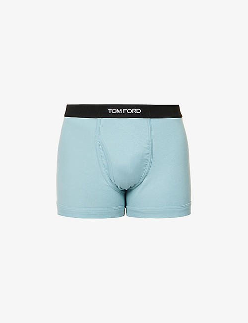 TOM FORD: Contrast logo waistband stretch-cotton boxers