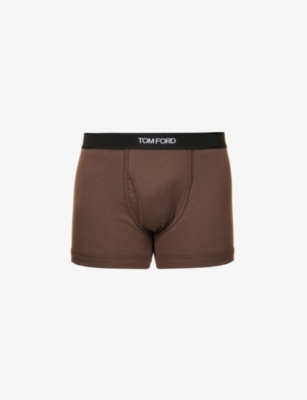 TOM FORD TOM FORD MEN'S NUDE 8 CONTRAST LOGO WAISTBAND STRETCH-COTTON BOXERS,63713122
