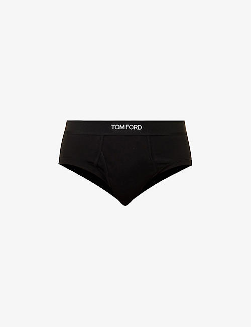 TOM FORD: Logo waistband pack of two stretch-cotton briefs