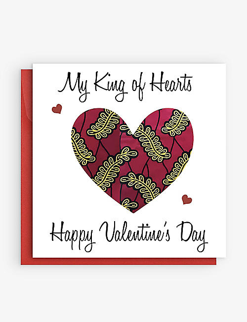 AFROTOUCH DESIGN: King Of Hearts greetings card greetings card 15cm x 15cm