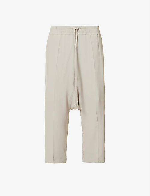 RICK OWENS: Dropped-crotch high-rise straight-leg woven trousers