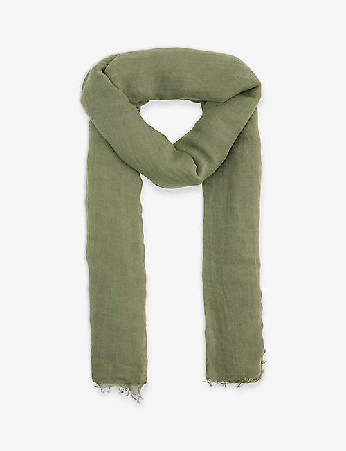 RICK OWENS: Sandy linen and silk-blend woven scarf